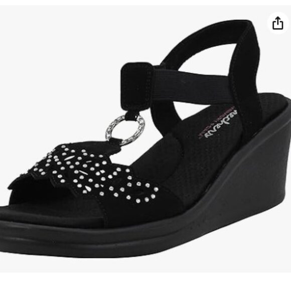 NWT Skechers Cali Women's Rumblers -Queen B Wedge Sandals - Picture 1 of 14